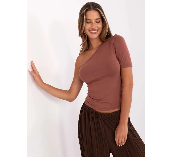 Damski tshirt na jedno brązowy model 21224451 - Factory Price