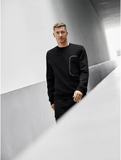 Pánská mikina z fleece s pravidelným střihem bez kapuce 4F x Robert Lewandowski RL9SAW25TSWSM2579-20S
