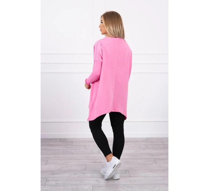 Oversize mikina s asymetrickými bokmi svetlo ružová Oversize mikina s asymetrickými bokmi svetlo ružová