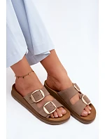 Kožené pantofle s pásky Maciejka P7537-04 Béžové