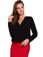 K037 Zavinovacia blúzka - čierna