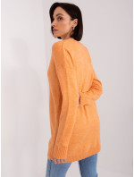 Svetlo oranžový dámsky nadrozmerný sveter s dlhým rukávom RUE PARIS
