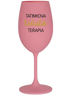 Daddy's Liquid Therapy - ružový pohár na víno 350 ml