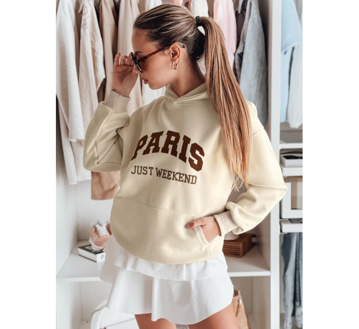 Dámská mikina oversize béžová Dstreet model 21988151 - FashionStreet Dámská mikina oversize béžová Dstreet model 21988151 - FashionStreet