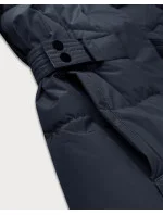 Tmavě modrá dámská zimní bunda s páskem model 21248036 - LHD