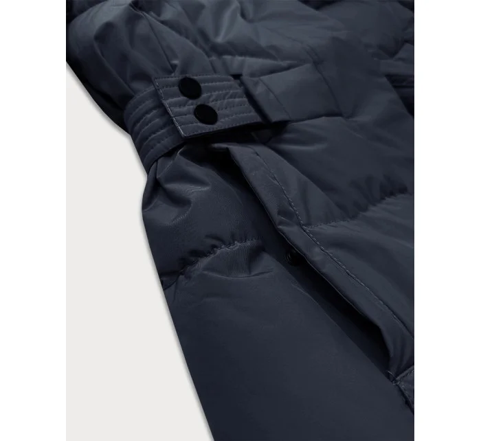 Tmavě modrá dámská zimní bunda s páskem model 21248036 - LHD