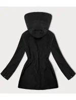 Tenká čierna dámska plus size bunda s ozdobnou podšívkou J Style (16M9258-392) Tenká čierna dámska plus size bunda s ozdobnou podšívkou J Style (16M9258-392)