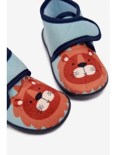 Detské papuče so suchým zipsom - modré Katline