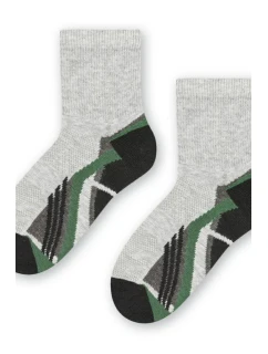 Chlapčenské vzorované ponožky 014 MELANGE LIGHT GREY 29-31