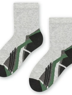 Chlapčenské vzorované ponožky 014 MELANGE LIGHT GREY 29-31