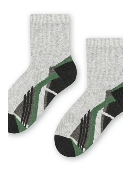 Chlapčenské vzorované ponožky 014 MELANGE LIGHT GREY 29-31