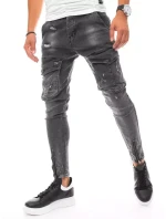 Pánské bojové džínové kalhoty tmavě šedé Dstreet model 21963291 - FashionStreet