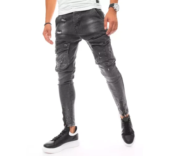Pánské bojové džínové kalhoty tmavě šedé Dstreet model 21963291 - FashionStreet