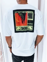 Pánske biele tričko s potlačou FashionStreet RX5301
