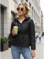 Dámská prošívaná bunda s kapucí černá Dstreet model 21995842 - FashionStreet