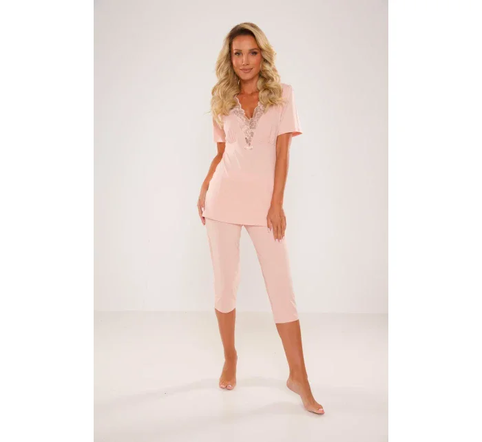 Dámske pyžamo De Lafense 642 Noela kr/r S-2XL