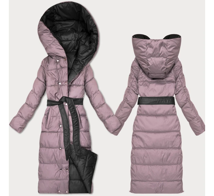 Obojstranná zimná bunda Minority s pruhmi Graphite Pink (M2-6519-27+52)
