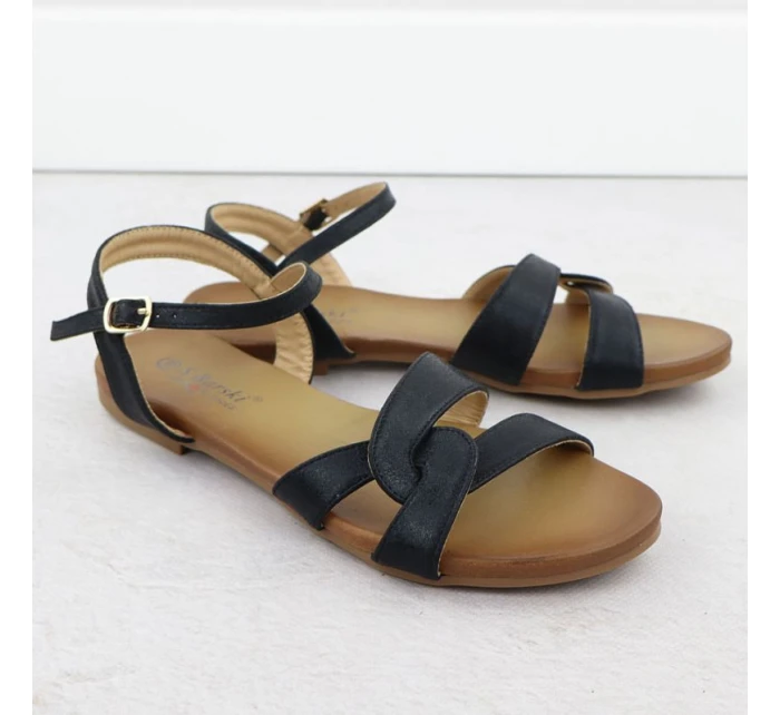 Dámske čierne sandále S.Barski KV51-022