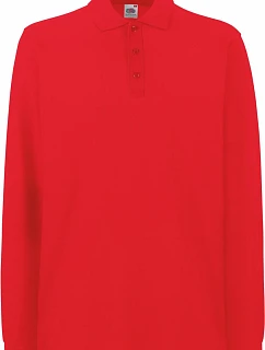 Premium Polo LSL Piqué polo s dlouhým rukávem model 22456819 red - Fruit of the Loom