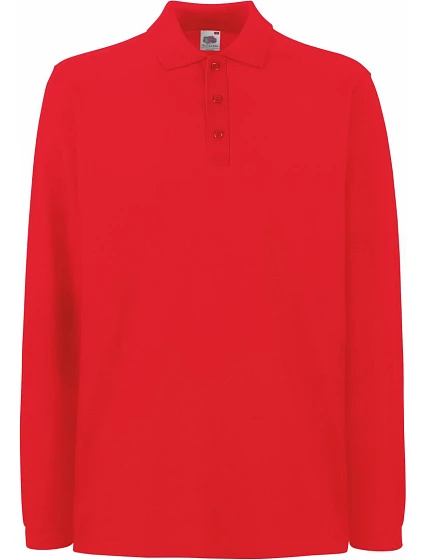 Fruit of the Loom Premium Polo LSL Piqué – polokošeľa s dlhým rukávom 16.3310 červená