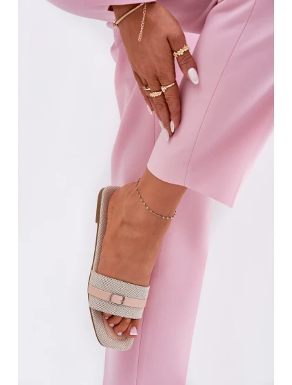 Ploché Dámské Pantofle S Páskem A Béžové model 21689551 - Boto