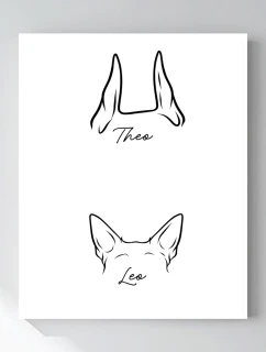 Personalizovaný magický fotoobraz v rámu - 40x50 - zvířecí ouška 