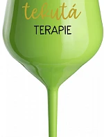 TATÍNKOVA TEKUTÁ TERAPIE - zelená nerozbitná sklenice na víno 470 ml