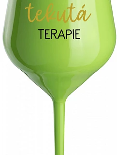 TATÍNKOVA TEKUTÁ TERAPIE - zelená nerozbitná sklenice na víno 470 ml