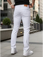 Pánske biele slim fit džínsy FashionStreet UX4487