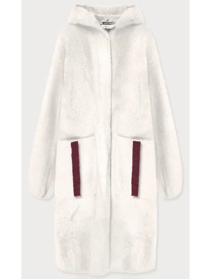 Bílý přehoz přes oblečení s kapucí la alpaka model 15820031 - S'WEST