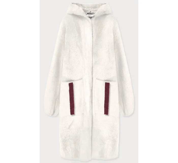 Bílý přehoz přes oblečení s kapucí la alpaka model 15820031 - S'WEST