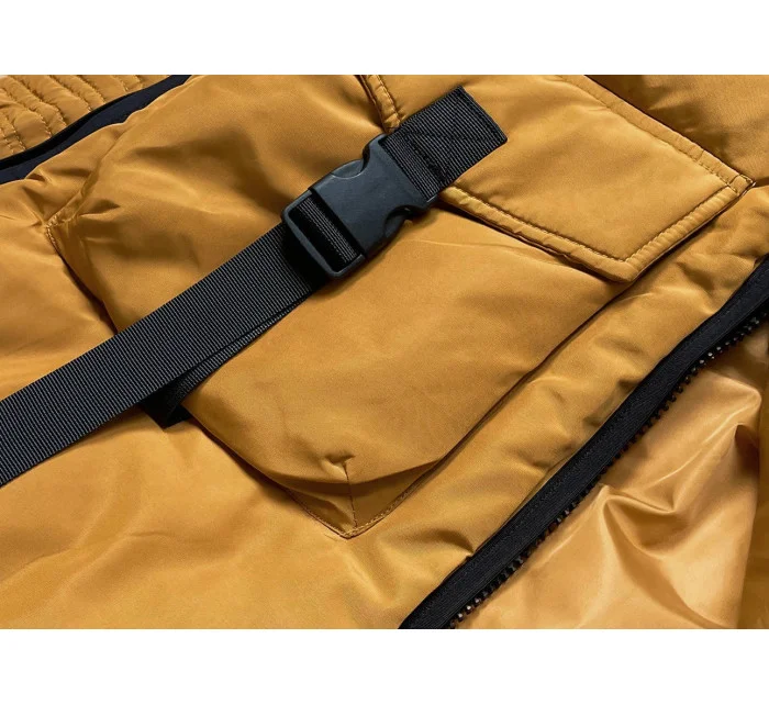 Žltá dámska zimná bunda (h-1071-80)