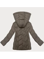 Béžová dámská vypasovaná bunda s kapucí model 20991167 - J.STYLE Béžová dámská vypasovaná bunda s kapucí model 20991167 - J.STYLE