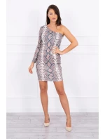 Flitrované šaty z hadej kože béžovej Flitrované šaty z hadej kože béžovej