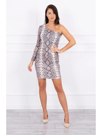 šaty z kůže béžové model 18743596 - K-Fashion