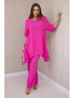 Súprava blúzka + nohavice s fuchsiovým príveskom Súprava blúzka + nohavice s fuchsiovým príveskom
