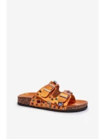 Ozdobené dámské žabky s přezkami model 21660443 oranžové - S.Barski
