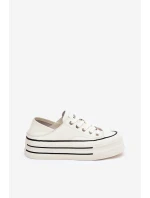 Dámské Kožené Tenisky Na Platformě model 21691395 Bílé - Goe