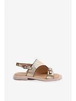 Kožené dámské nízké zlaté sandály Vinceza 86434