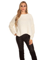 Trendy KouCla knit sweater with side- Button