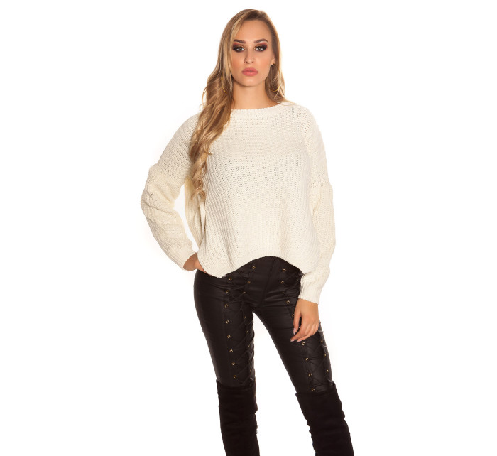 Trendy KouCla knit sweater with side- Button