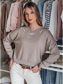 Dámska blúzka s dlhým rukávom Buttercotch CRYSTALIA mocha FashionStreet RY2770