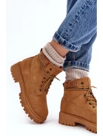 Damskie Ocieplane Trapery Camel Cross Jeans MM2R4011C