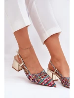 Sandály Na Podpatku S Pletením A  Multikolor model 21689747 - Boto