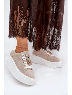 Tenisky Na Platformě S   Béžové model 21691054 - S.Barski