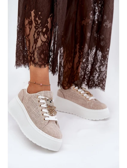 Tenisky Na Platformě S   Béžové model 21691054 - S.Barski