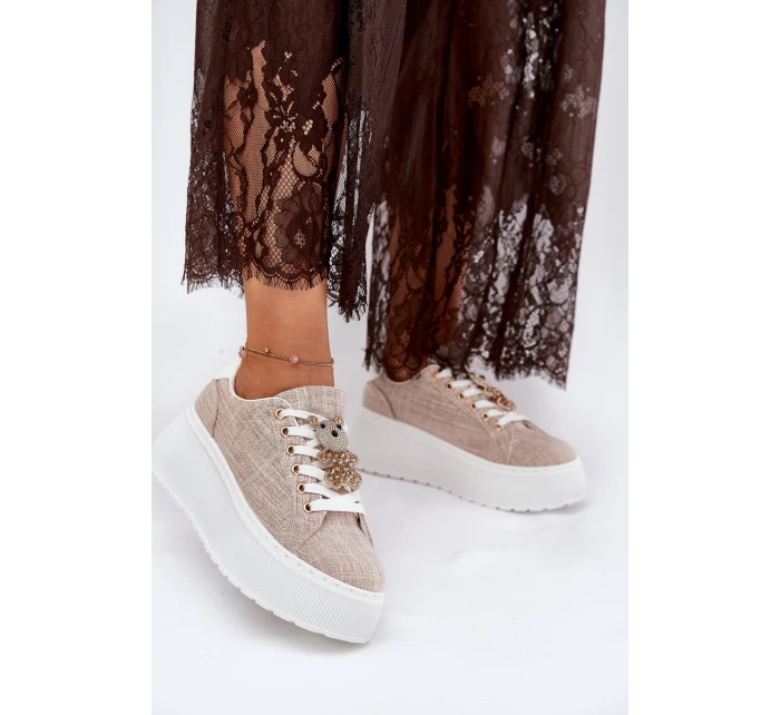 Tenisky Na Platformě S   Béžové model 21691054 - S.Barski