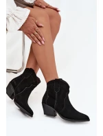 Nazouvací dámské kozačky z přírodního semiše černé model 21713735 - Boto