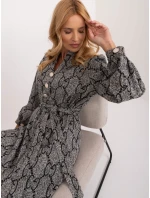 LK SK 509107 šaty.00X sivá čierna