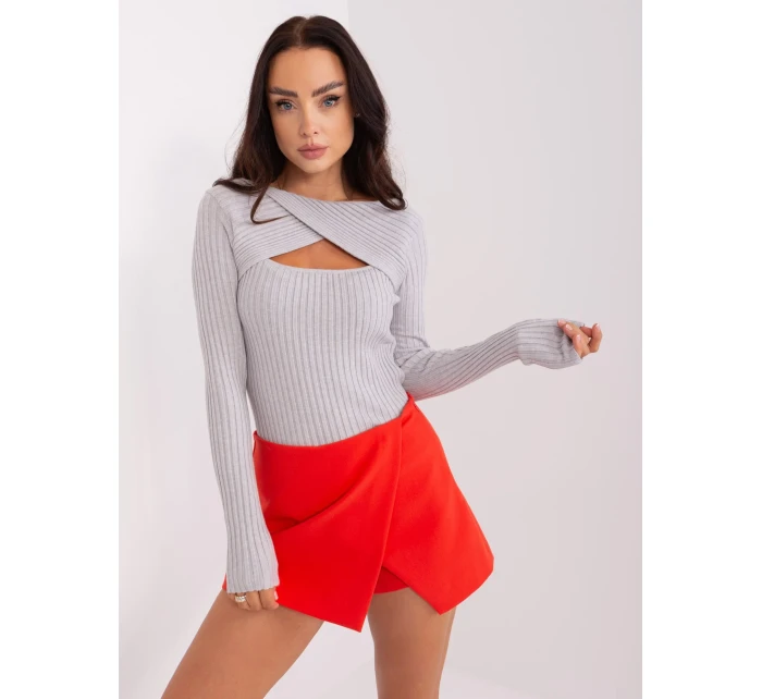 Sweter PM SW model 18959501 jasny szary - FPrice Sweter PM SW model 18959501 jasny szary - FPrice